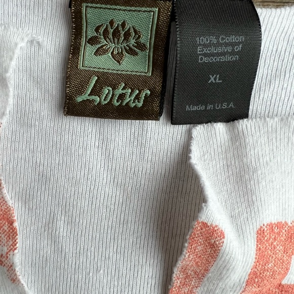 LOTUS white Sporty low cut v neck Number NINETY 5 Long Sleeve Shirt XL - Picture 3 of 7